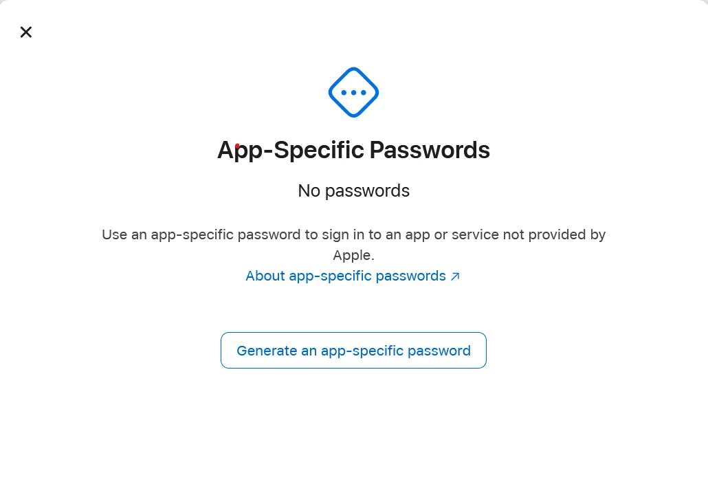 Apple ID App-Specific Passwords