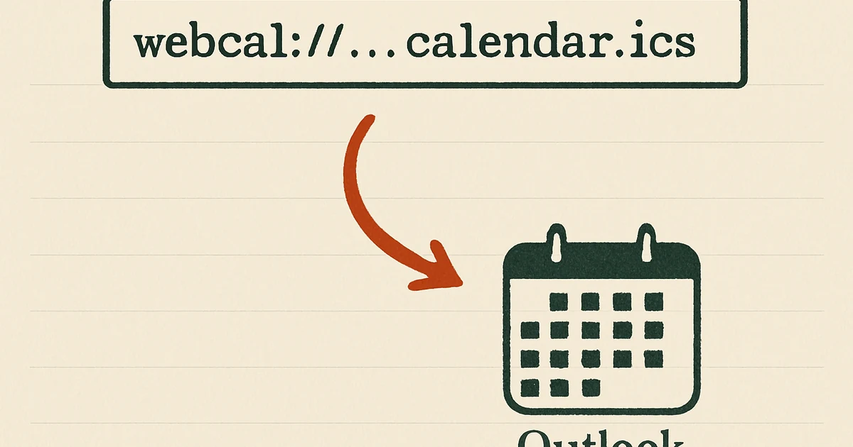 Subscribe to ICS calendar in Outlook